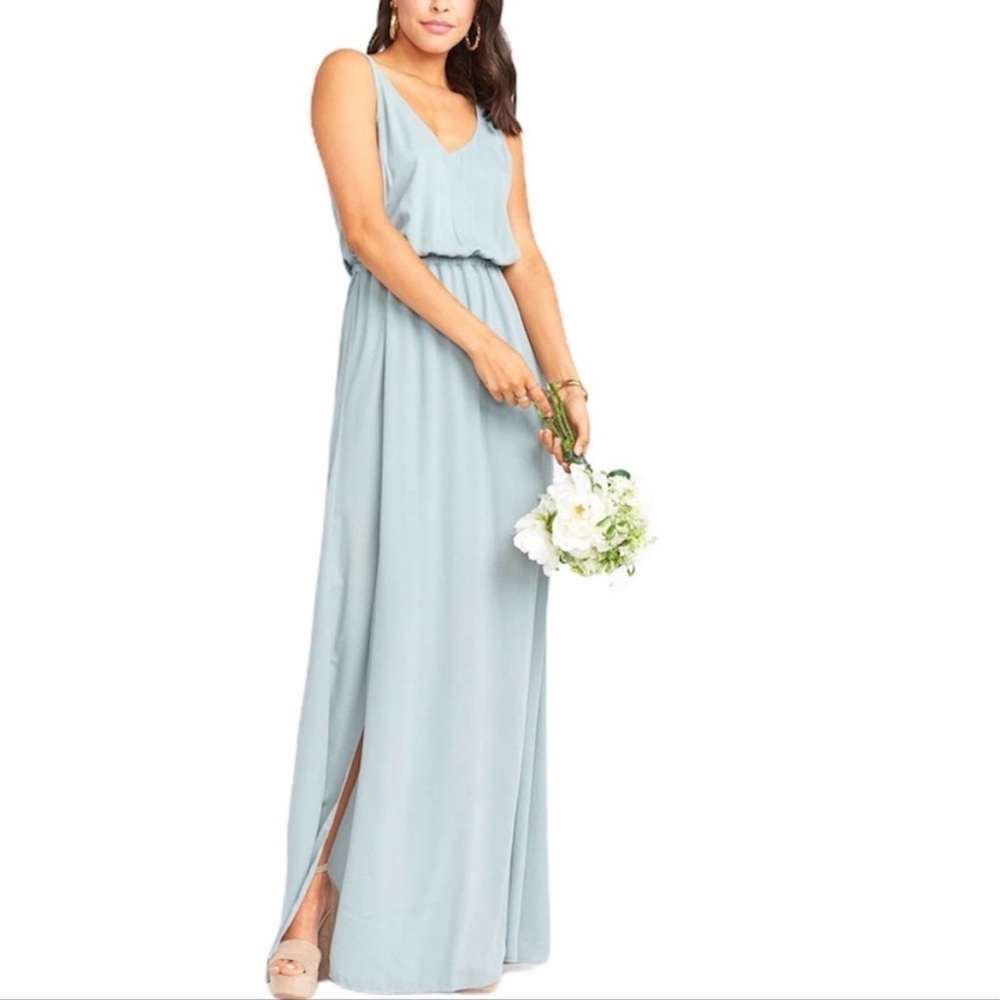 Show Me Your Mumu Dress SMYM Kendall Maxi Dress in Silver Sage Sz S EUC